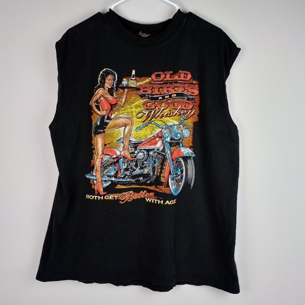 Harley-Davidson Mens XL Black Biker Graphic Panama City Florida Muscle Tshirt